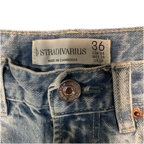Stradivarius Jeans Womens Light Wash Blue Size 4 M - Picture 3 of 7